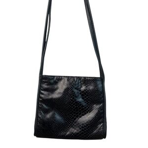 Sharif Black Snake Print Shoulder Crossbody Bag Small Y2K Matrix‎ Dark Glam